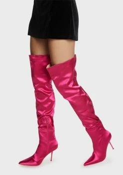 Public Desire Pink Tianna Over The Knee Stiletto Boots Thigh High Boots