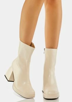 Best Sale ๐ Public Desire Heeled ๐ฅพ Boots Ecru Clover Ankle ๐ฅพ Boots โ 6 Public Desire Heeled Boots Ecru Clover Ankle Boots