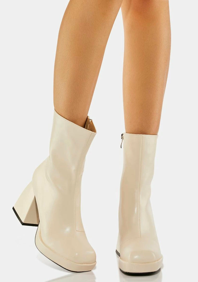 Best Sale ๐ Public Desire Heeled ๐ฅพ Boots Ecru Clover Ankle ๐ฅพ Boots โ 3 Public Desire Heeled Boots Ecru Clover Ankle Boots