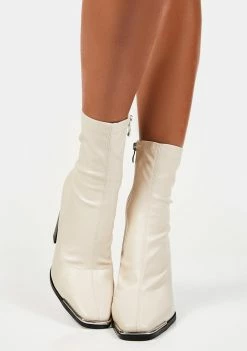 Public Desire Ecru Liberty Ankle Boots