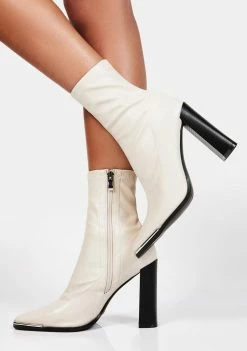 Public Desire Ecru Liberty Ankle Boots