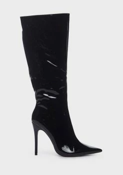 Public Desire Horizon Patent Knee High Boots