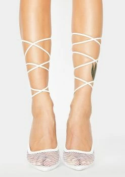 Budget π€© Public Desire White Feisty Lace Up π Heels π 6 Public Desire White Feisty Lace Up Heels