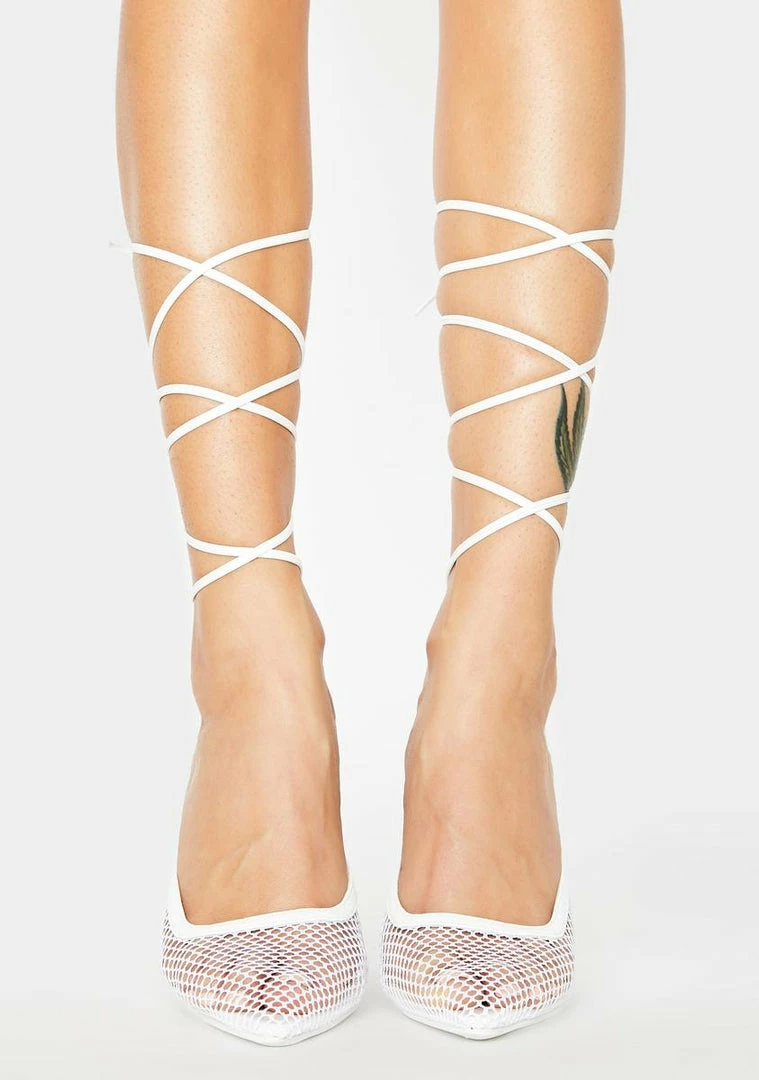 Budget π€© Public Desire White Feisty Lace Up π Heels π 3 Public Desire White Feisty Lace Up Heels