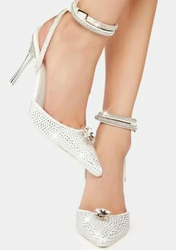 Public Desire Clear Heels Glisten Diamante Wrap Around Heels
