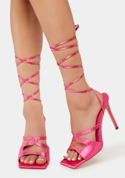 Public Desire Wide Fit Secret Lace-Up Heels
