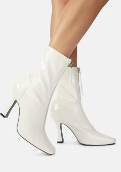 Public Desire Boots & Booties White Peppa Zip Up Ankle Boots