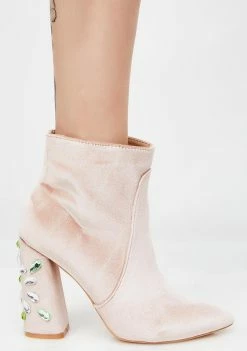 Public Desire Reverend Velvet Ankle Boots