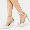 Public Desire Clear Heels Glisten Diamante Wrap Around Heels