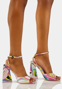 Public Desire Pink Eagle Block Heels
