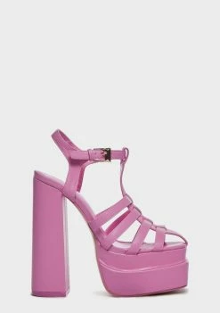 Public Desire Pink Denver Platform Heels