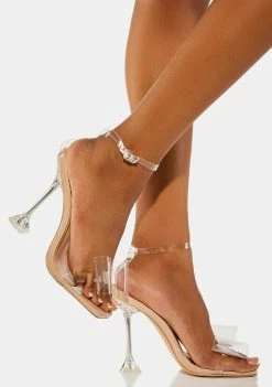 Public Desire Beige Patent Baby Heels
