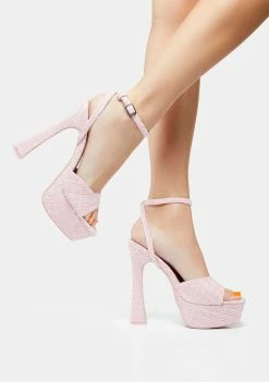 Public Desire Pink Eliza Platform Heels