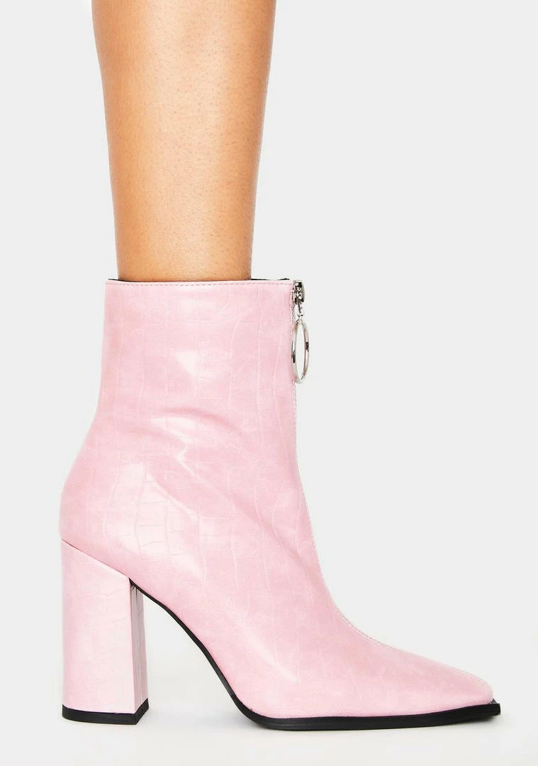 Coupon 🥰 Public Desire 🥾 Boots & Booties Pink Croc Payback Ankle 🥾 Boots ✨ 1 Public Desire Boots & Booties Pink Croc Payback Ankle Boots