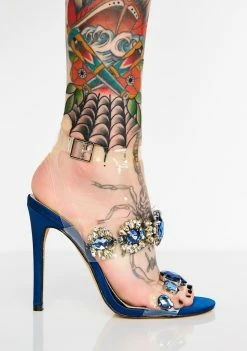 Public Desire Bluebell Jewel Perspex High Heels