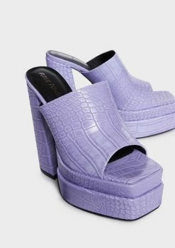 Public Desire Neon Purple Sky High Platform Mules