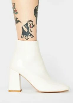 Public Desire Off White Aimee Patent Ankle Boots Boots & Booties