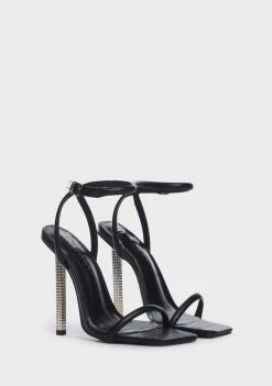 Public Desire Jewls Diamante Strappy Square Toe Heels