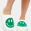 Public Desire Green Smile Fuzzy Slippers