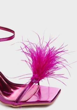 Public Desire Pink Prancy Fluffy Heels