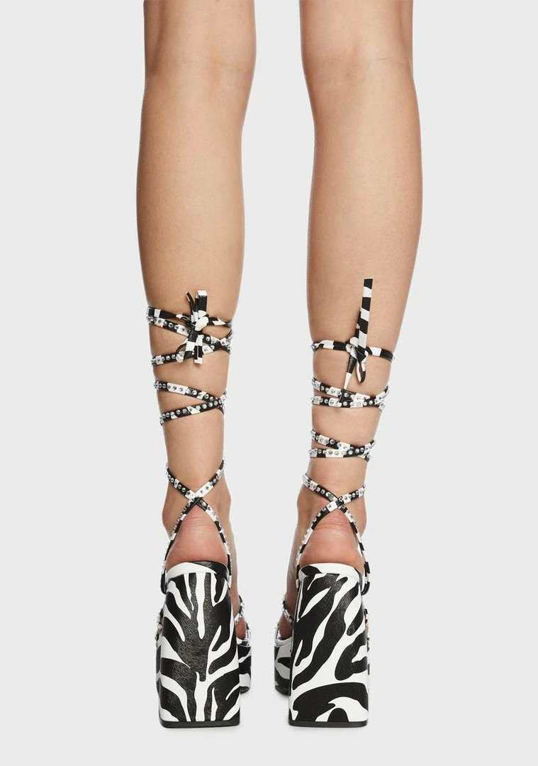 Cheap ๐ฅ Public Desire Zebra Helena Diamante Platform ๐ Heels ๐ 5 Public Desire Zebra Helena Diamante Platform Heels