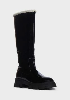 Public Desire Black Ember Knee High Boots