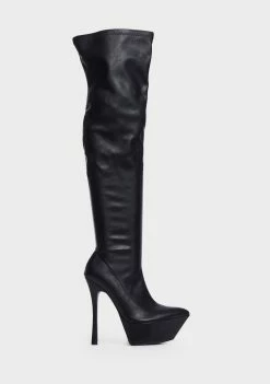 Public Desire Matte Trixie Knee High Boots