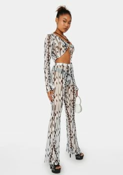 Public Desire Geo Printed Mesh Flares