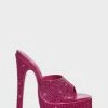 Public Desire Pink Beck Peep Toe Heels