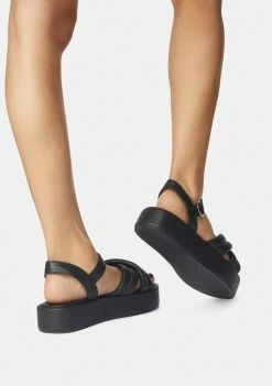 Public Desire Black Kelsi Sandals