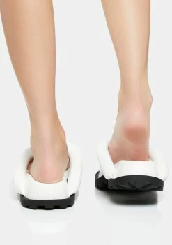 Public Desire Slides White State Chunky Sole Thong Sandals