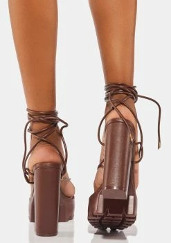 Public Desire Platforms Certified Lace Up Platform Heels