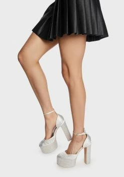 Public Desire Effie Diamante Platform Block Heels Platform Heels