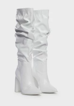 Public Desire White Nori Heeled Boots