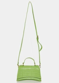 Public Desire Bags & Wallets Remmy Green Croc Handbag