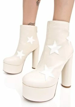 Public Desire Nude Cloud Star Platform Boots