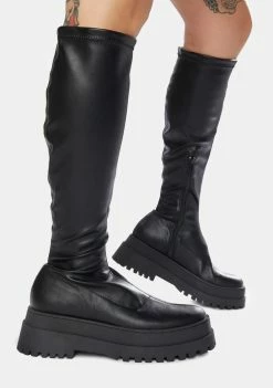Public Desire Haunt Knee High Chunky Sole Boots Platforms