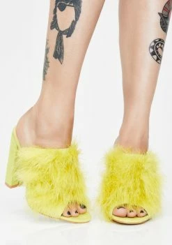 Public Desire Heels Plume Marabou Mules