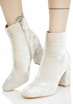 Public Desire Cleo Velvet Ankle Boots