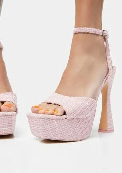 Public Desire Pink Eliza Platform Heels