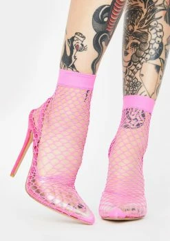 Public Desire Wink Wink Fishnet Heels