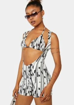 Public Desire Geo Printed Scooped Unitard