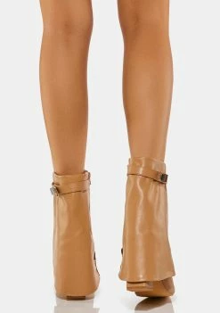 Public Desire Tan Fyre Ankle Boots Boots & Booties