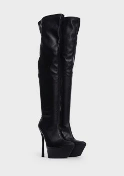 Public Desire Matte Trixie Knee High Boots