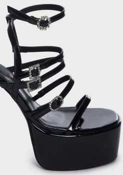 Public Desire Block Heels Flawless Platform Strappy Heeled Sandals