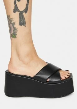 Public Desire Platforms Elevate Criss Cross Platform Sandals