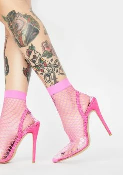 Public Desire Wink Wink Fishnet Heels