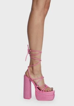 Public Desire Pink Glow Girl Block Heels