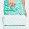 Public Desire Mint The Vienna Quilted Crossbody Shoulder Handbag Crossbody Bags