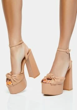 Public Desire Nude Knot On Platform Heels